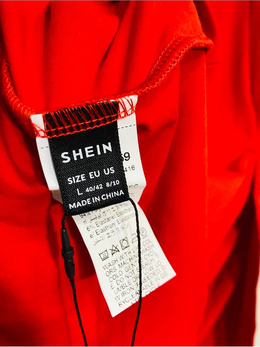 NWT SHEINBAE Size 40/42 8/10 Red Cowl Neck Midi Dress - Picture 5 of 5